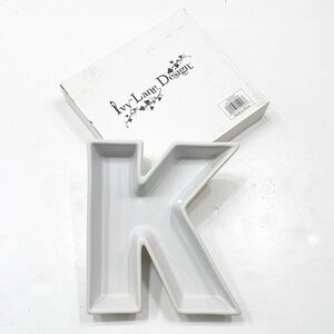 Ivy Lane Design letter K ceramic candy dish / charcuterie board